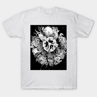 Black and White PassionFlower T-Shirt